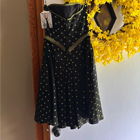 Jessica McClintock Black and Gold Strapless Dress - Picture 4 of 7